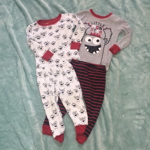 2 pairs of monster pajamas